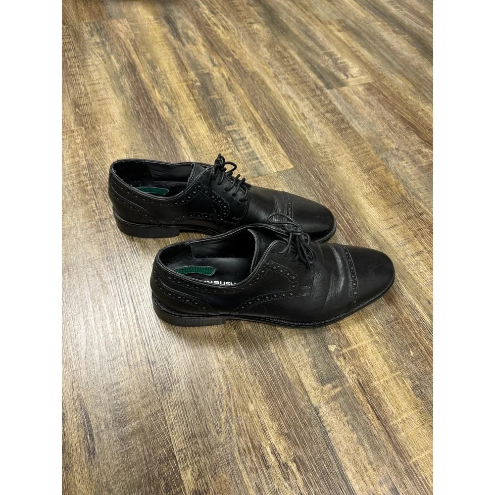Nunn Bush Mens 84526-001 Black Leather Cap Toe Brogue Oxford Dress Shoes 10.5 M